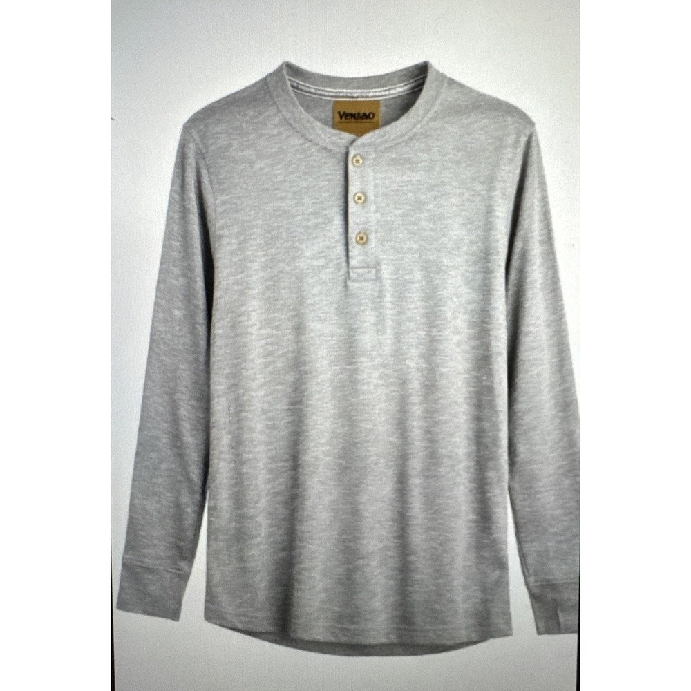 Venado Mens Gray Henley Long Sleeve Shirt Size‎ Medium